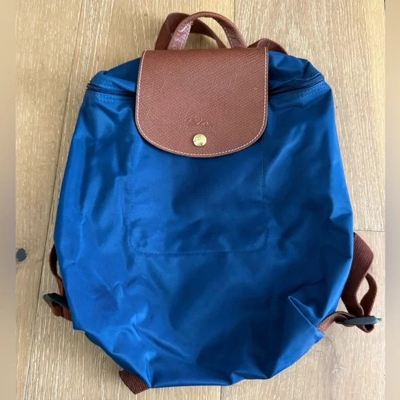Longchamp Original Le Pliage Blue Bagpack LONGCHAMP Backpack Le Pliage Original Backpack M Size 10284  main image 4
